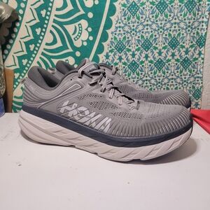 Hoka One One Bondi 7 Mens Size 14 Running Shoes 1110518 WDDS Wolf Gray